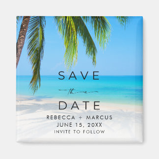 Tropische Strandhochzeit - Save the Date Magnet