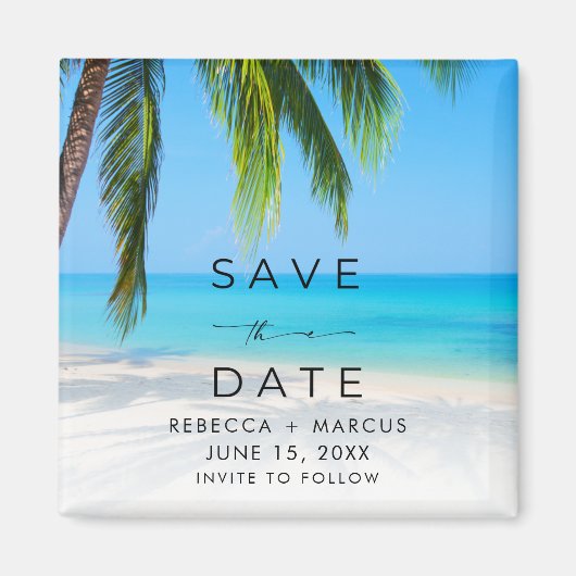 Tropische Strandhochzeit - Save the Date Magnet (Vorne)