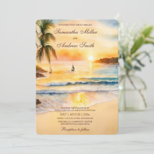 Tropische Strandhochzeit Vorlage