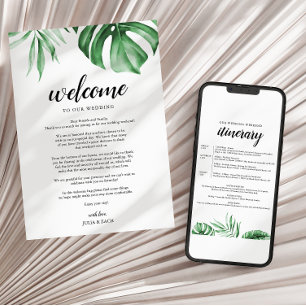 Tropische Strandhochzeit Willkommensbrief & Reisep Einladung