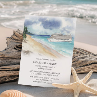 Tropische Strandkreuzfahrt Hochzeits Einladung