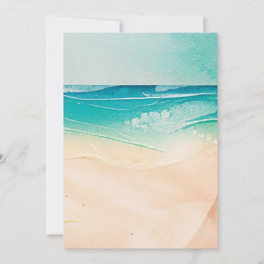 Tropische Strandlampen Moderne Hochzeitseinladung Einladung (Rückseite)