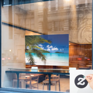 tropische Strandlandschaft Fensteraufkleber