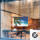 tropische Strandlandschaft Fensteraufkleber (Café-Fenster)
