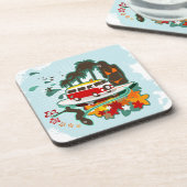 tropische Strandlandschaft Getränkeuntersetzer (Linke Seite)