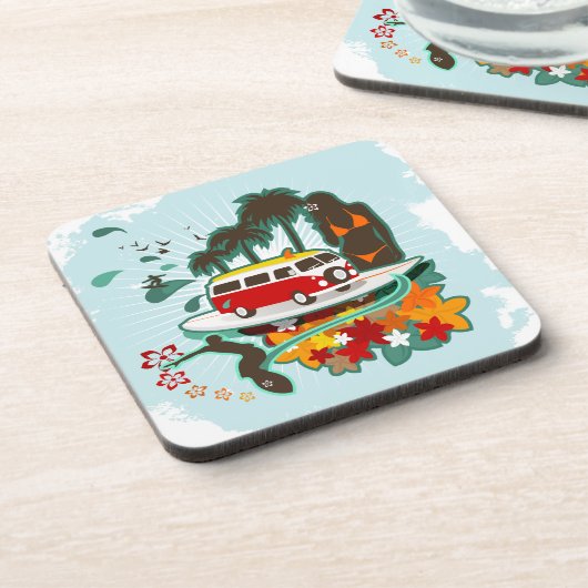 tropische Strandlandschaft Getränkeuntersetzer (Linke Seite)