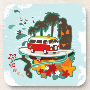 tropische Strandlandschaft Getränkeuntersetzer