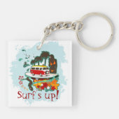 tropische Strandlandschaft Schlüsselanhänger (Rückseite)