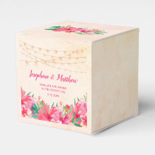 Tropische Strandlichter Wasserfarbenhochzeit Geschenkschachtel