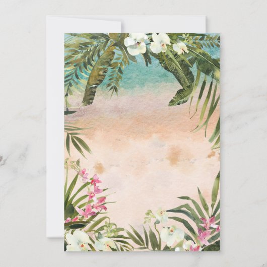 Tropische Strandorchidee 16 Einladung (Rückseite)