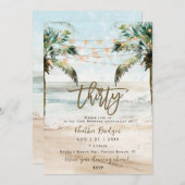 Tropische Strandpalmen 30. Party Einladung (Vorne/Hinten)