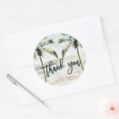 Tropische Strandpalmen dank Aufkleber (Umschlag)