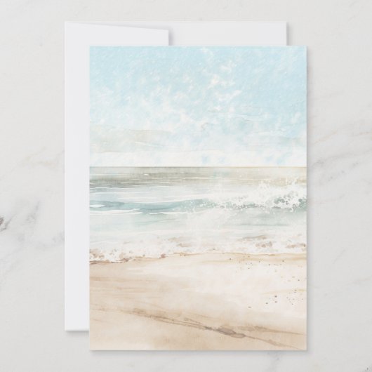 Tropische Strandpalmen Paare Dusche Einladung (Rückseite)