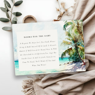 Tropische Strandpalmenbücher für Baby Shower Begleitkarte