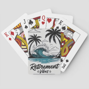 Tropische Strandwelle & Palme Spielkarten