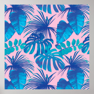 Tropische Streifen aus digitalem Papier Poster