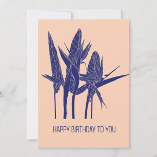 Tropische Strelitzia Blume verbinden Kunst. Feiertagskarte