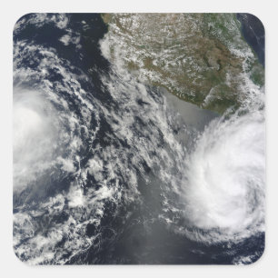 Tropische Stürme Blas und Celia Quadratischer Aufkleber