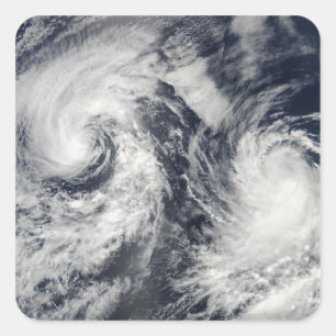 Tropische Stürme Boris und Cristina Quadratischer Aufkleber