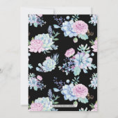 Tropische Sukkulente Probe Abendessen Einladung (Rückseite)