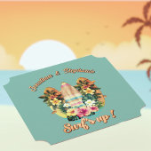 Tropische Surfboards Hawaiianische Blume Aquamarin Untersetzer