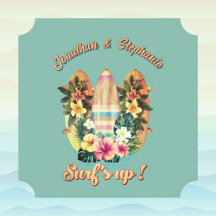 Tropische Surfboards Hawaiianische Blume Aquamarin