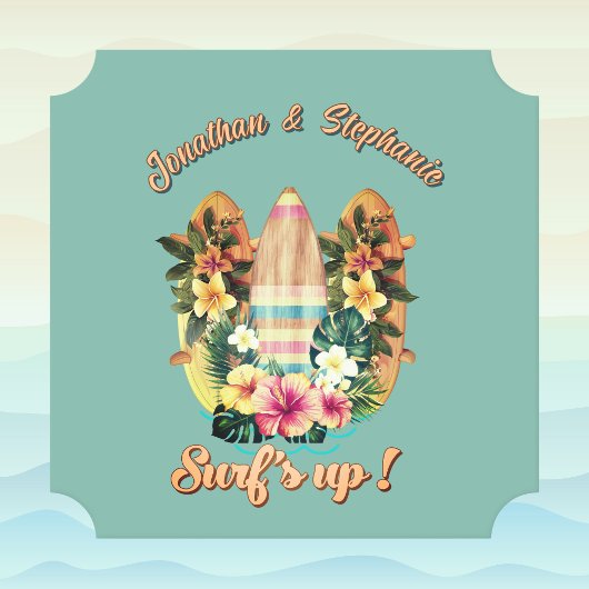 Tropische Surfboards Hawaiianische Blume Aquamarin Untersetzer