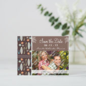 Tropische Surfbretter und Hibiskus Ankündigungspostkarte (Stehend Vorderseite)