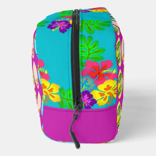 Tropische Surfbretter und Hibiskus-Blume Waschbeutel (Rechts)