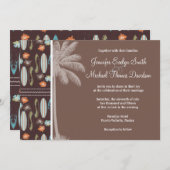 Tropische Surfbretter und Hibiskus Einladung (Vorne/Hinten)