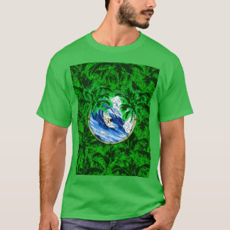 Tropische Surfer-Grafik T-Shirt
