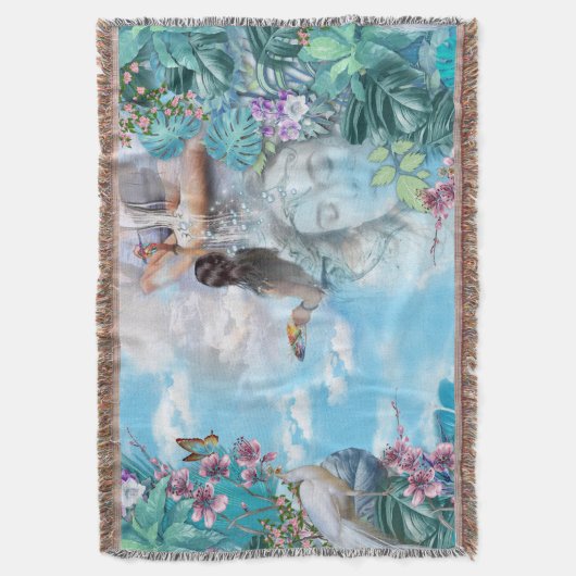 Tropische Surrealismus-Fantasie Decke (Vorderseite Vertikal)