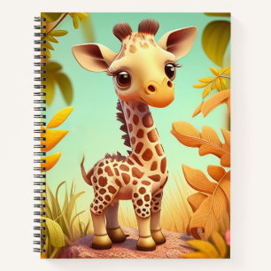 Tropische süße Baby-Giraffe Cartoon-37560 Notizblock