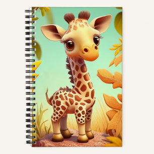 Tropische süße Baby-Giraffe Cartoon-37560 Notizblock