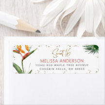 Tropische Sweet 16 Florale Gold Schrift Punkte Adr