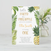 Tropische "Sweet One" Summer Party Card für Girls Einladung (Stehend Vorderseite)