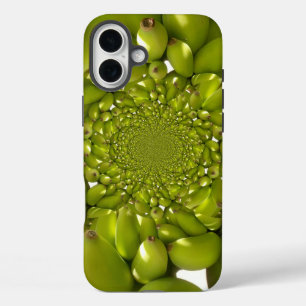 Tropische Symmetrie Grüner Bananen-Kaleidoskop A iPhone 16 Plus Hülle