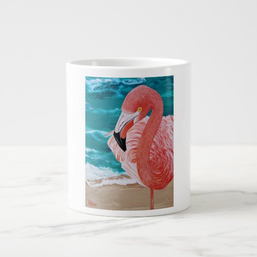 Tropische Tasse am Strand pink Flamingo (Vorderseite)