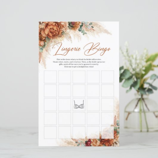 Tropische Terracotta burgundy pampas Lingerie Bing (Stehend Vorderseite)