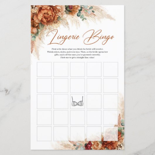 Tropische Terracotta burgundy pampas Lingerie Bing (Vorderseite)