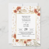 Tropische Terracotta-Gestricke aus Palmblättern un Einladung (Vorderseite)