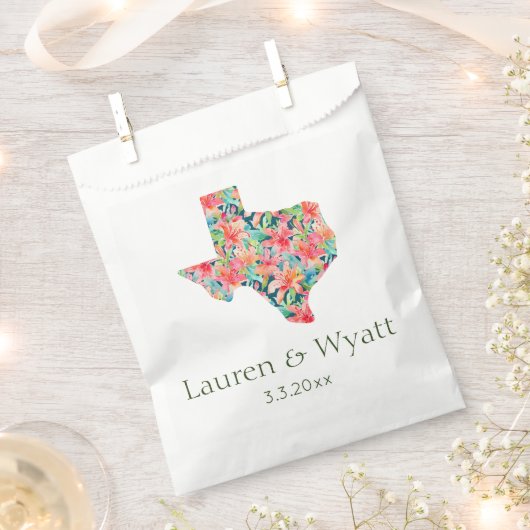 Tropische Texas Hochzeiten Personalisierte Namen u Geschenktütchen (Ausgeschnitten)