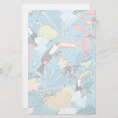 Tropische Textur mit Toucans und Hummingvögeln Briefpapier (Vorne/Hinten)