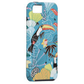 Tropische Textur mit Toucans und Hummingvögeln Case-Mate iPhone Hülle (Rückseite/rechts)