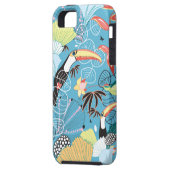 Tropische Textur mit Toucans und Hummingvögeln Case-Mate iPhone Hülle (Rückseite Links)