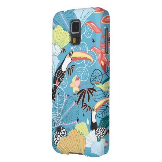 Tropische Textur mit Toucans und Hummingvögeln Case-Mate Samsung Galaxy Hülle (Rückseite Links)