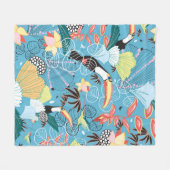 Tropische Textur mit Toucans und Hummingvögeln Fleecedecke (Vorderseite (Horizontal))
