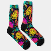 Tropische Tiden - farbenfrohe psychedelische Schil Socken (Rechts)