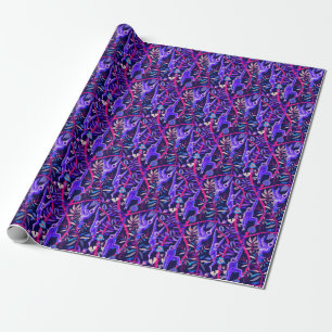 Tropische Tiere: blaues Affenmuster. Geschenkpapier