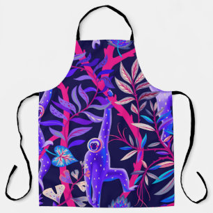 Tropische Tiere: blaues Affenmuster. Schürze